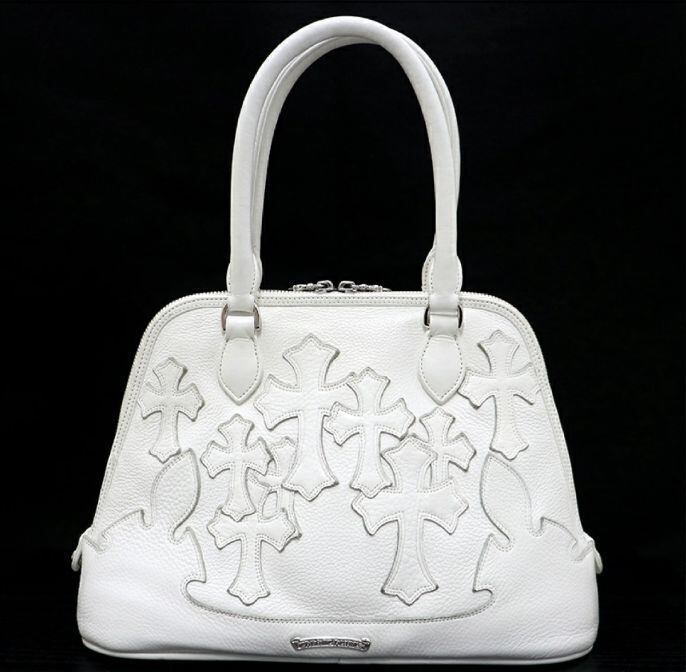 クロムハーツ　ギフトセット　白 クロムハーツ ホワイト レザー モニカ バッグ & シルバー クロス