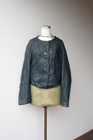 nocollar leather jacket