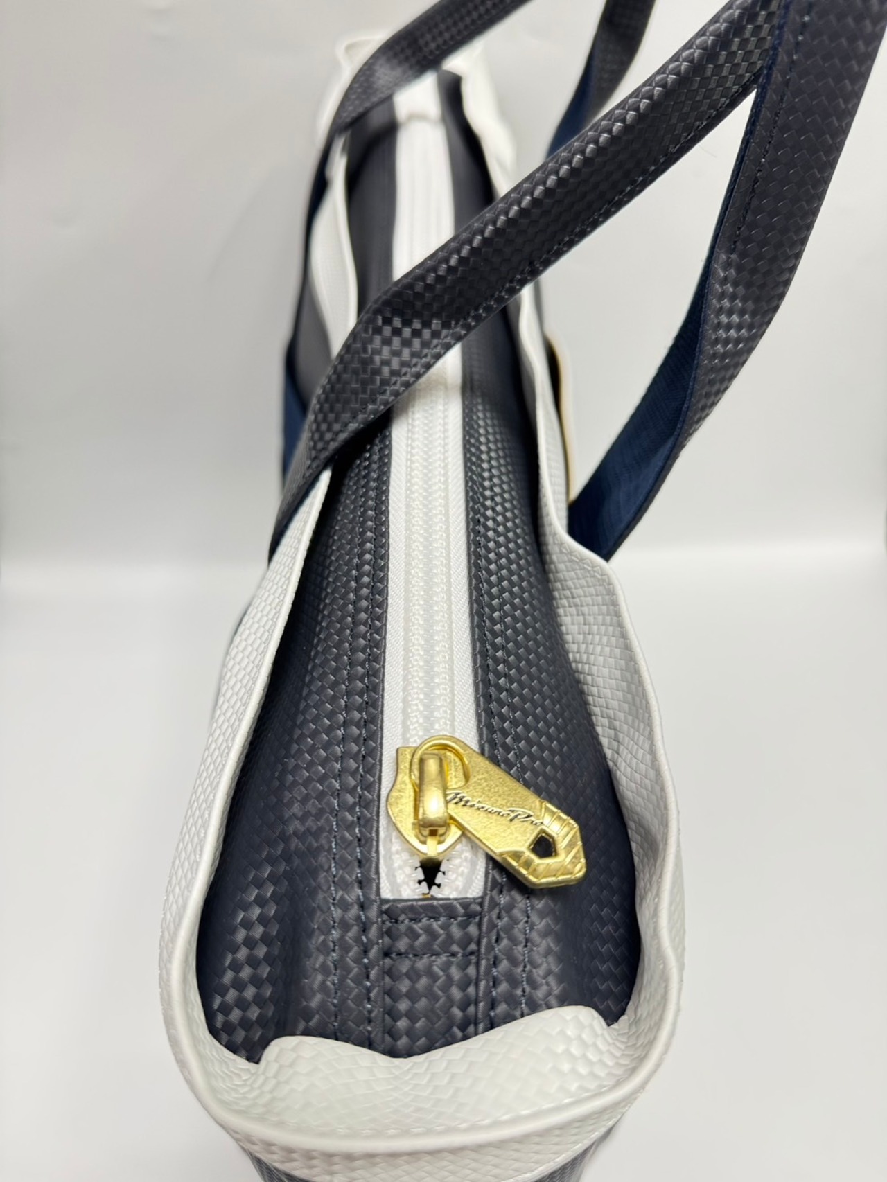 ミチイ店舗別注　MIZUNO PRO トートバックLサイズ　ネイビー×ホワイト・画像3