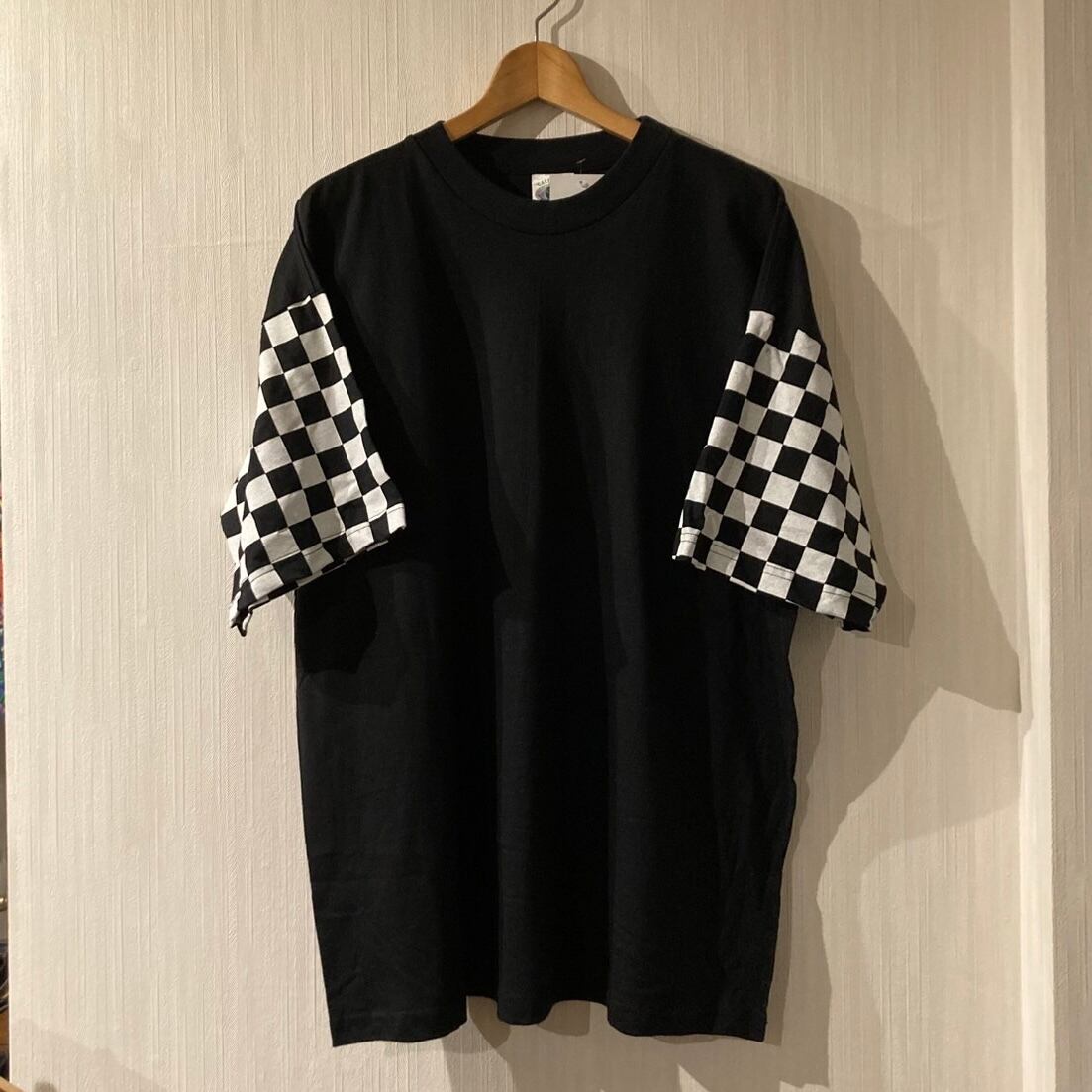 Dead Stock!! 1990s CCW checkered flag sleeve design T-shirt