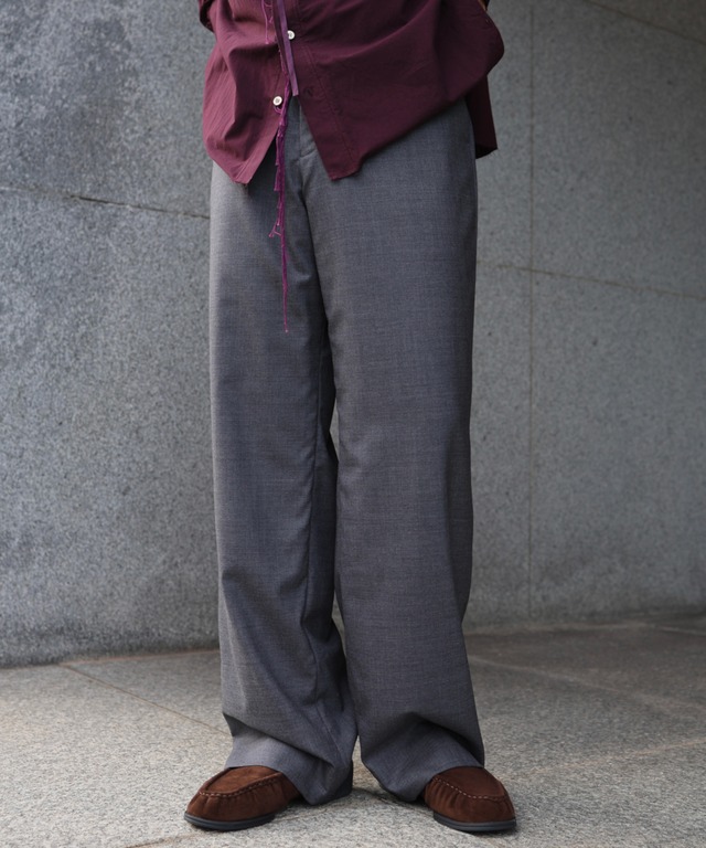 MATSUFUJI /M263-0401 / WOOL WIDE TROUSERS(CHARCOAL)