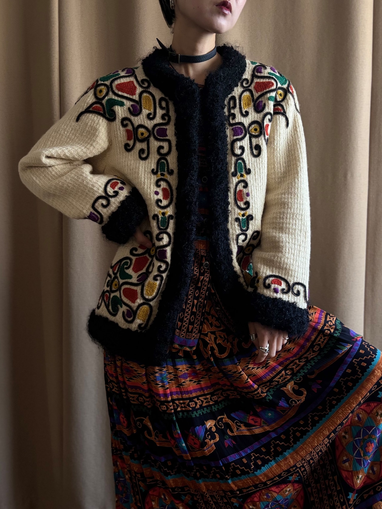 embroidery design knit jacket-5105-12