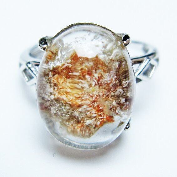 ガーデンクォーツ 指輪 ガーデン水晶 リング フリーサイズ 13号 一点物 メール便可 [M便 1/20] 115-6931