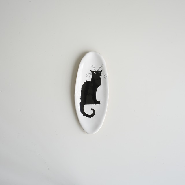 Kühn Keramik Oval Plate　Black Cat