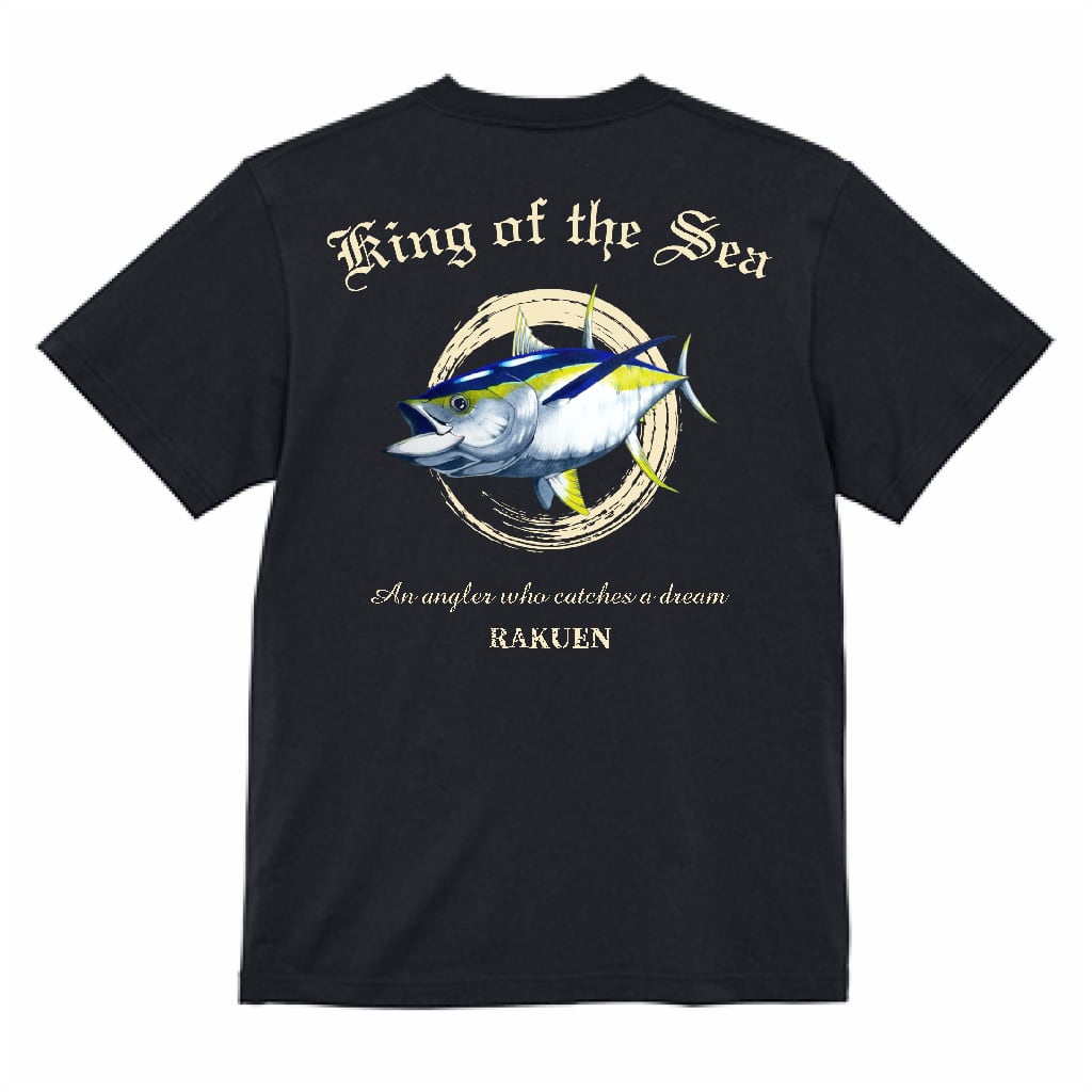 青色の魚イラストTシャツ 青色の魚イラストTシャツ