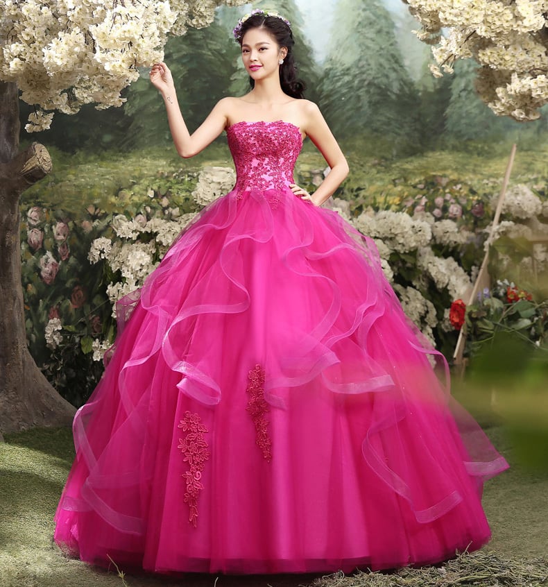 ウェディングドレス  カラードレス　舞台衣装　ピンク