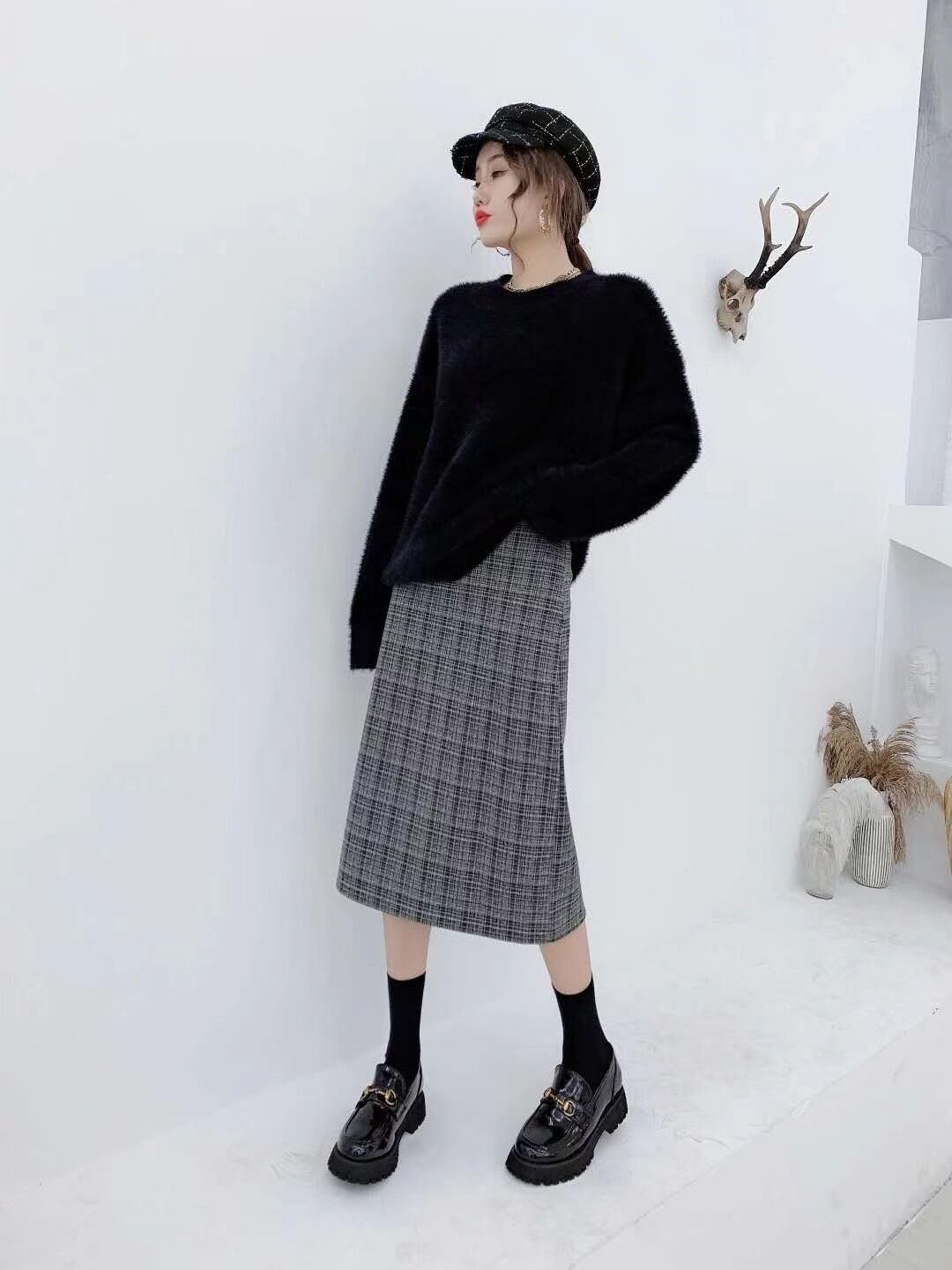 チェックタイトスカート