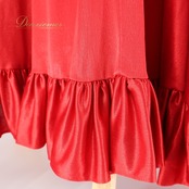 フラメンコ 衣装 ファルダ スカート 赤 レッスン 軽い 薄い フリル 発表会 ペチコート 重ね着 高級感 綺麗 レッド系 光沢感 ベルベット スカートファルダ ロングスカート 大人用 ダンス衣装 レディース