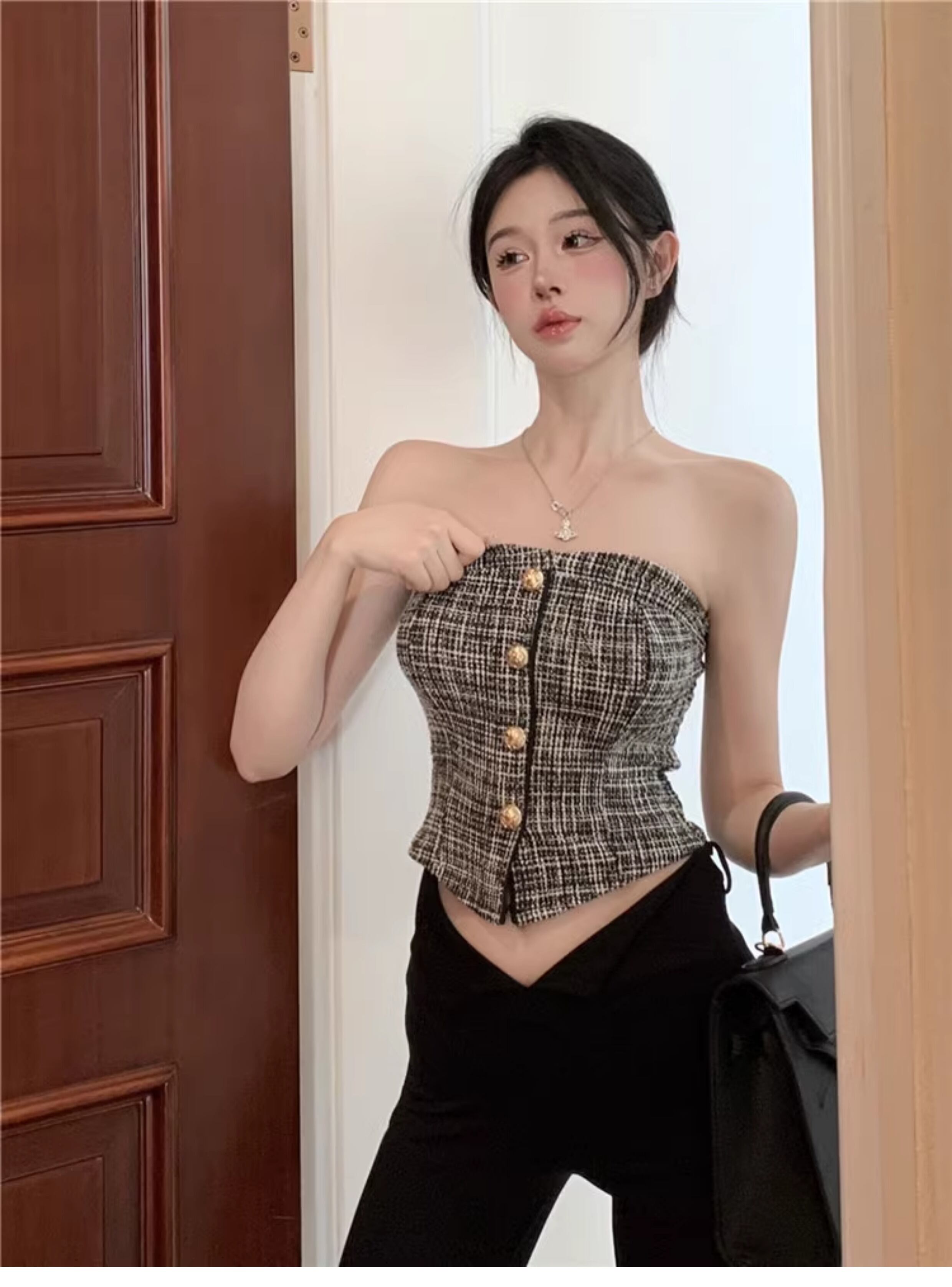 アチャン EDIT.FOR LULU ビスチェ　 ベアトップ ビスチェ ベアトップ クロップドトップス レディース トップス スリム