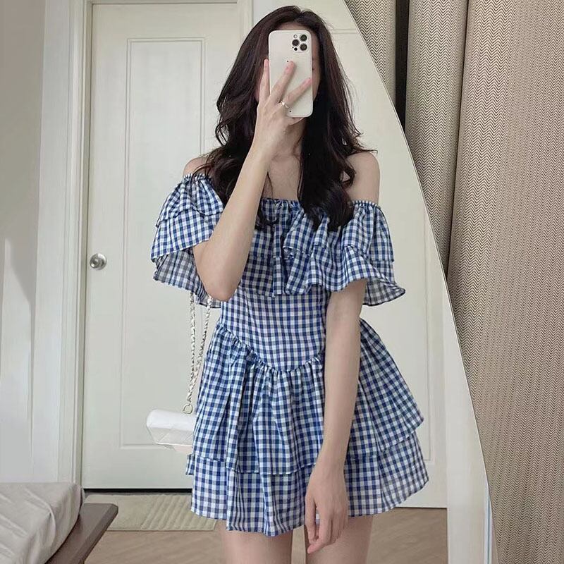 ワンピース ワンピ ミニ丈 ワンピース ギンガムチェック カジュアル デート 大人可愛い 韓国ファッション Luluca 韓国 トレンドファッションluluca ルルカ