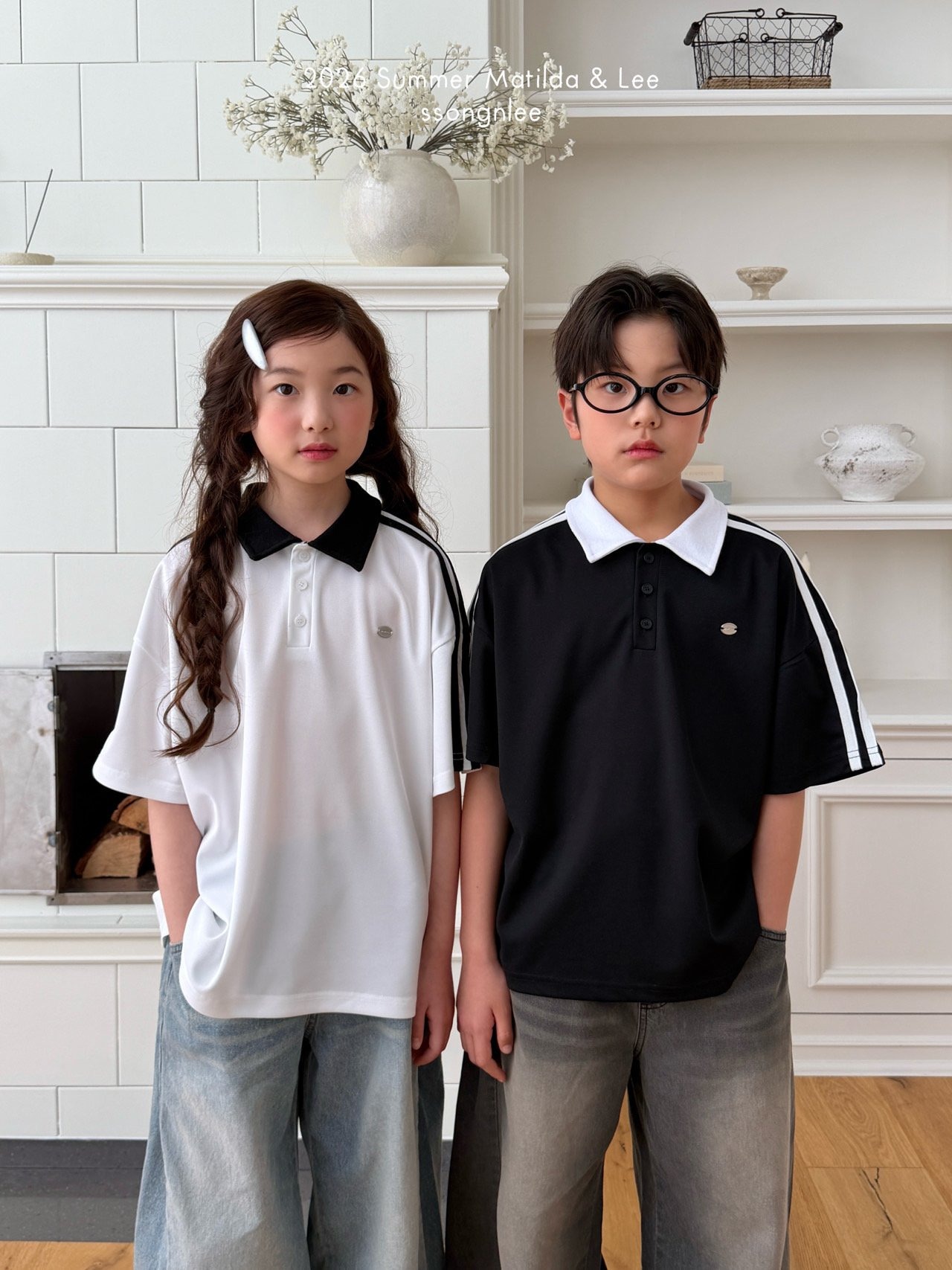[Matilda&Lee] Airy two-stripe collar shirt / [마틸다앤리] 에어리두줄카라티