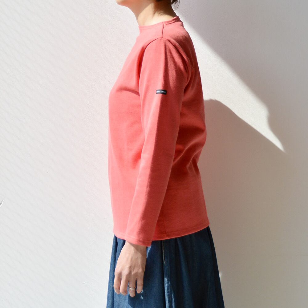 セントジェームス SAINT JAMES 無地ボートネックシャツ(OUESSANT)CORAIL【レターパックプラス可】