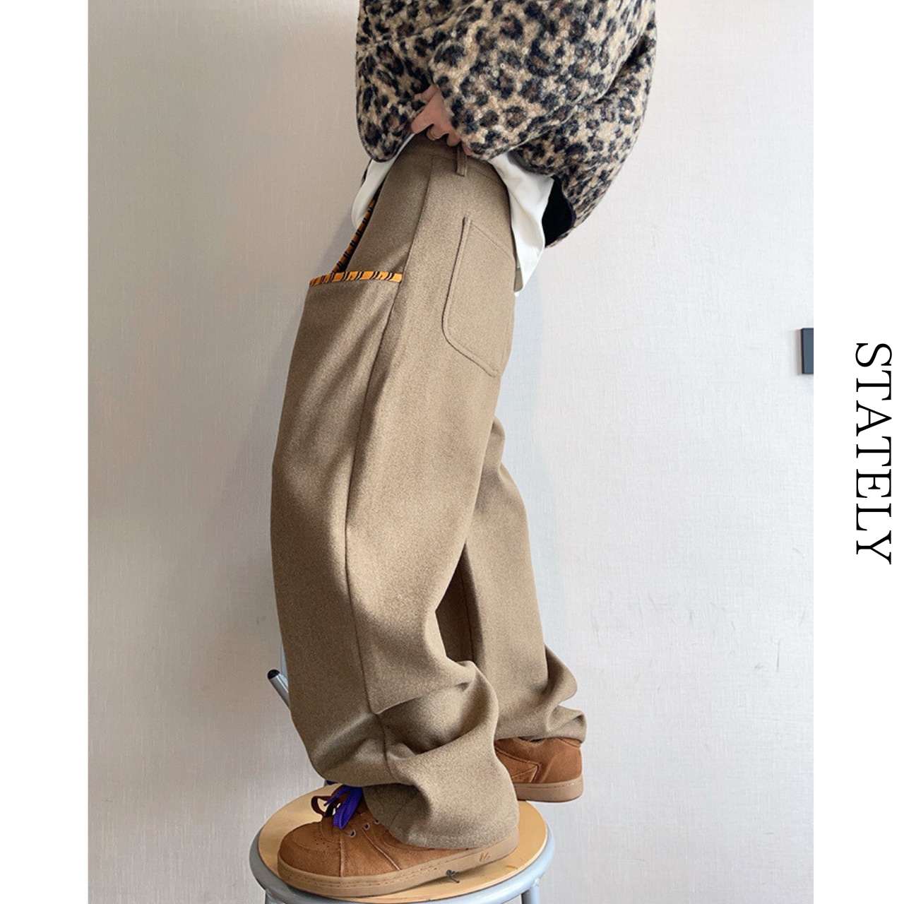 Wool Touch Trim Pants_B75・画像2