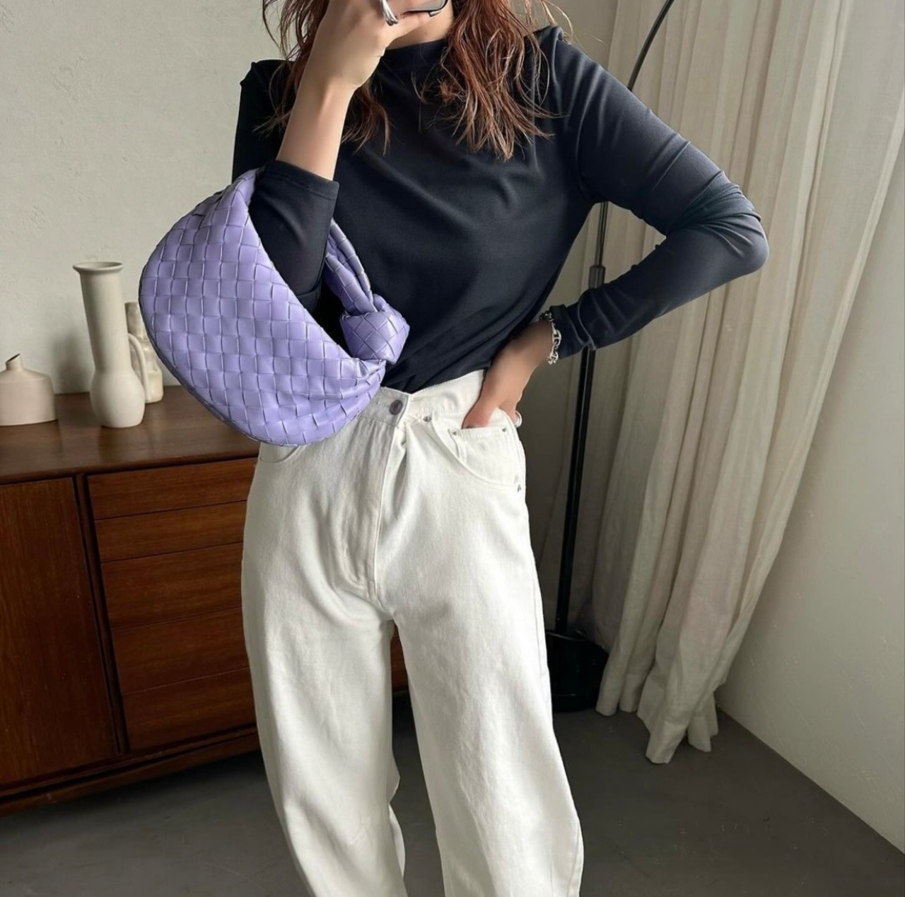 tulle sheer crew neck tops/gray | CFT