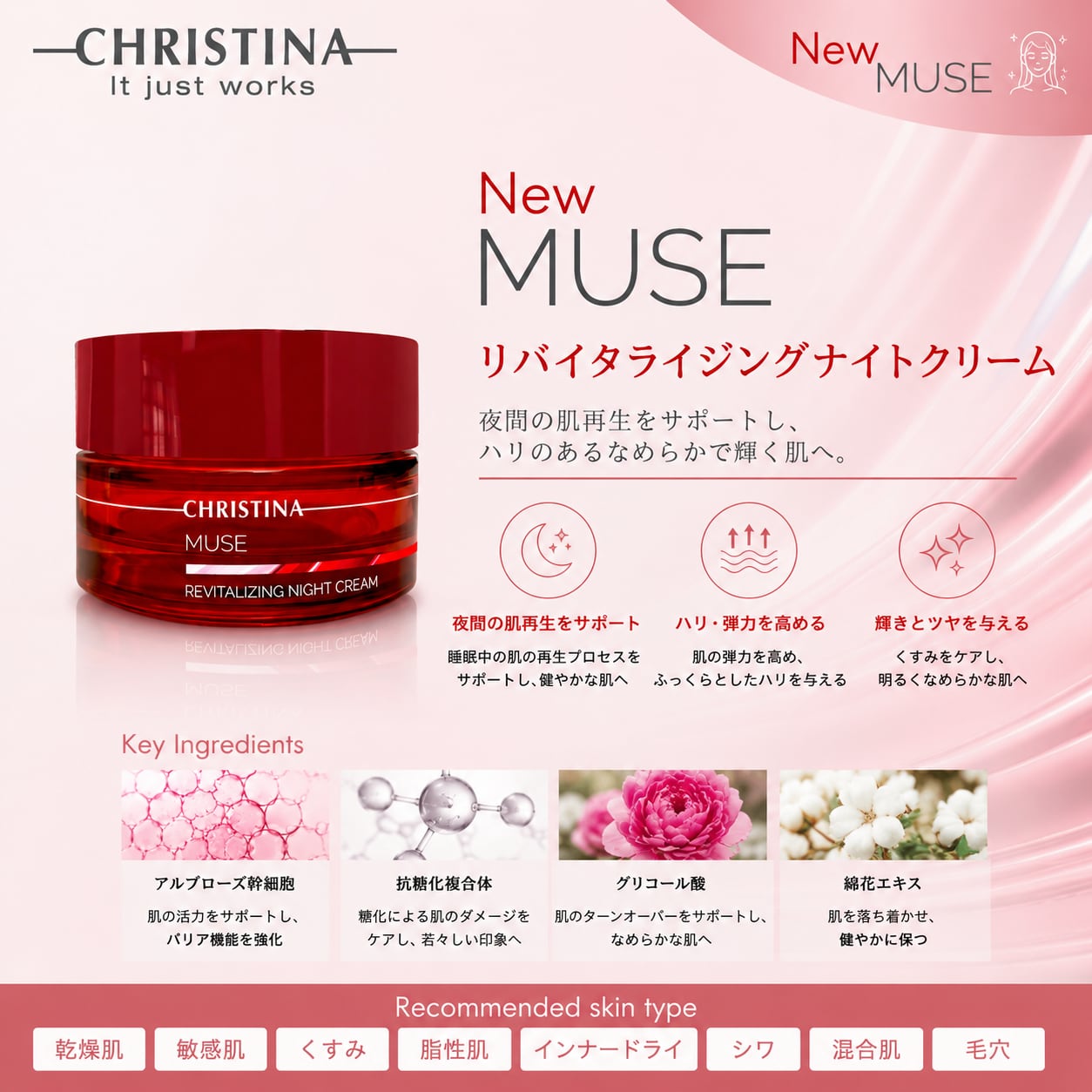 CHRISTINA】リバイタライジングナイトクリーム【N-MUSE】 | BEAUTE SHOP