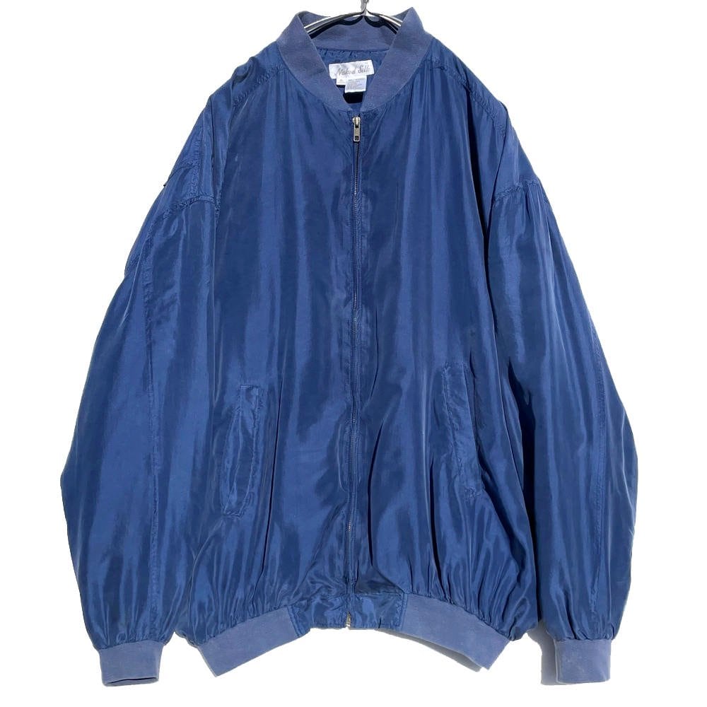 Naked Silk] Vintage Big Silhouette Silk Blouson Jacket [1990s