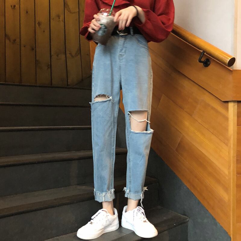 スタンダードスタイルパンツ スプリングオータムハイウェストウェストジーンズ レディースルーズ レトロ 春物 秋物 スーパーモール89426773536