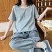 ボーダー柄ワンポイント刺繍トップス ・12025