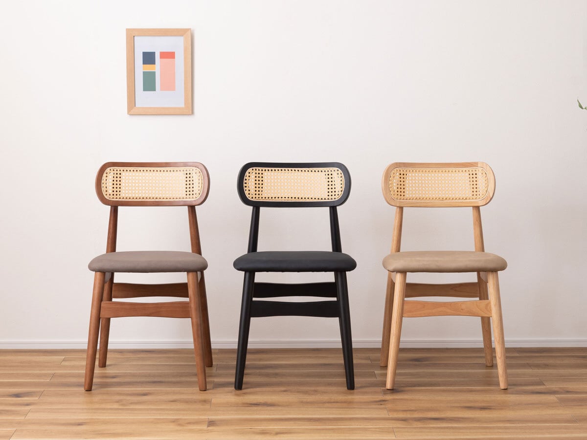ラタン調ダイニングチェア【黒】【完成品】 | PAY ID