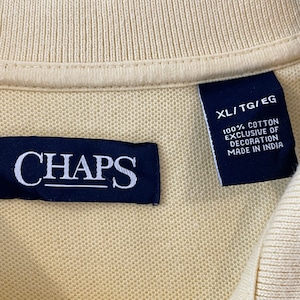 【CHAPS】ビッグサイズ ポロシャツ XL 刺繍ロゴ ライトイエロー チャップス ラルフローレン US古着 アメリカ古着