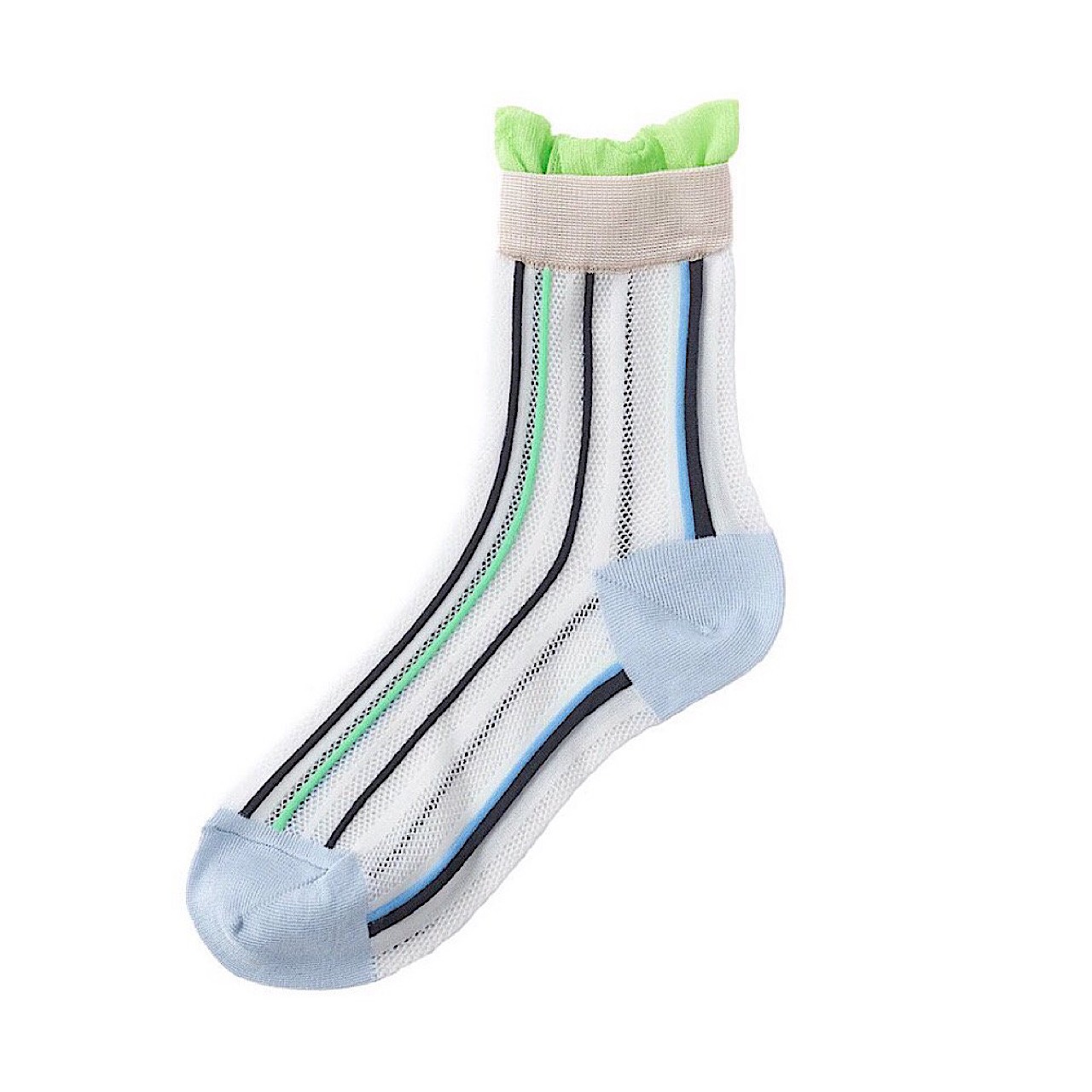 TRICOTÉ / multi mesh stripe socks