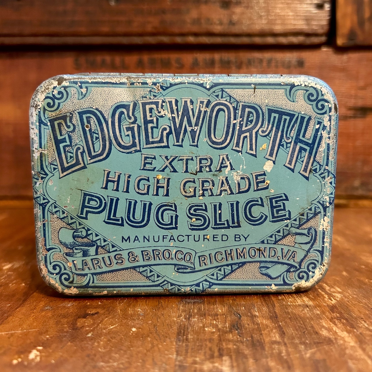 1910s–1920s エッジワース アンティーク タバコ缶 EDGEWORTH EXTRA HIGH GRADE PLUG SLICE Vintage Tobacco Tin T-768