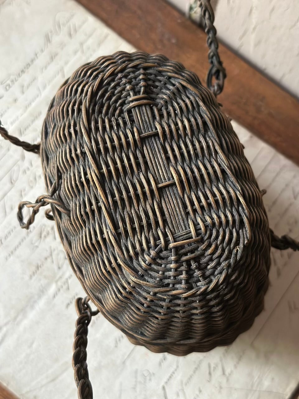 ドールパニエ 小さなバスケット 黒×茶 | Brocante de La Cocotte
