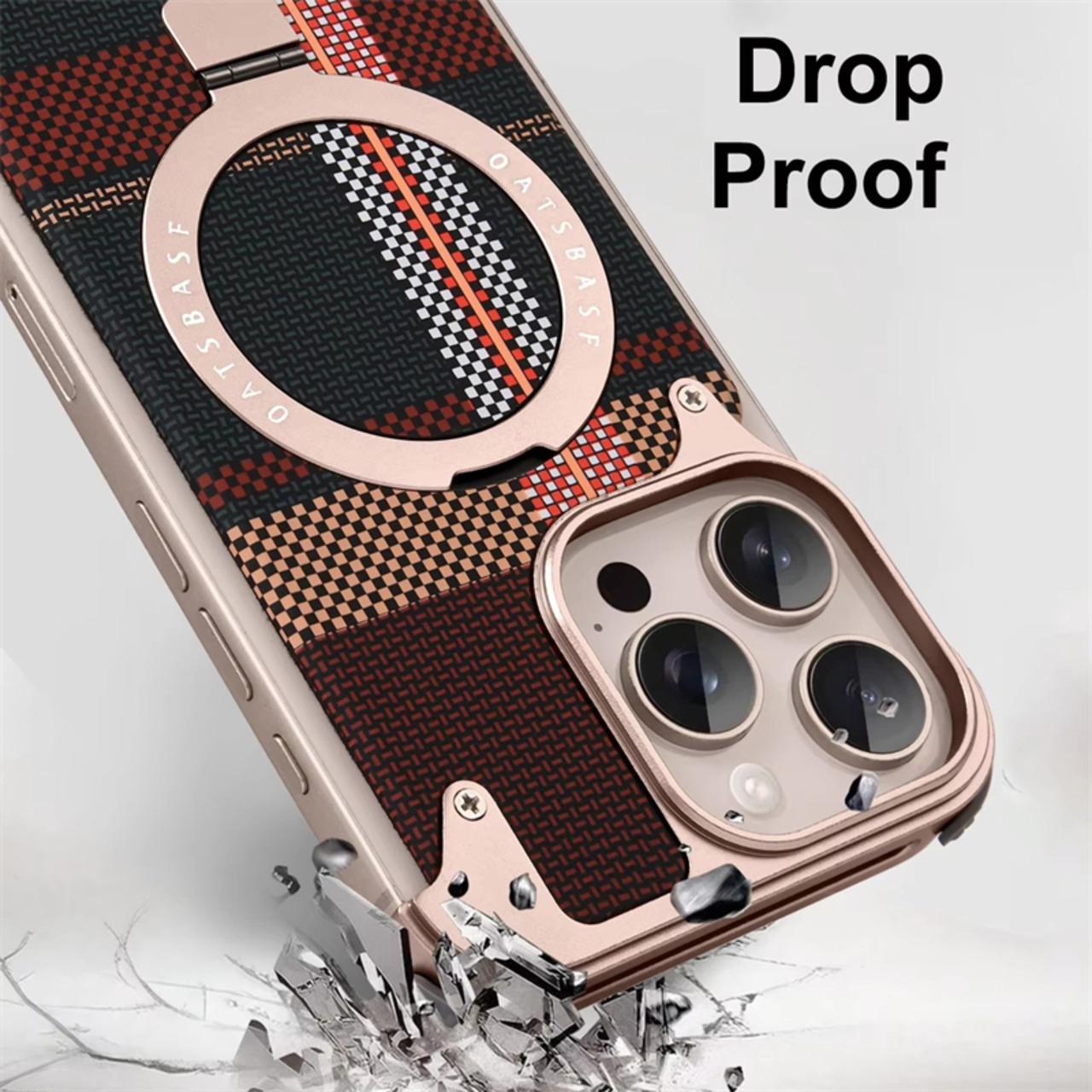 ◆iPhone 16/Pro/Pro Max◆ Carbon Fiber Texture Metal Phone Case / カーボンファイバー テクスチャー メタル スマホケース