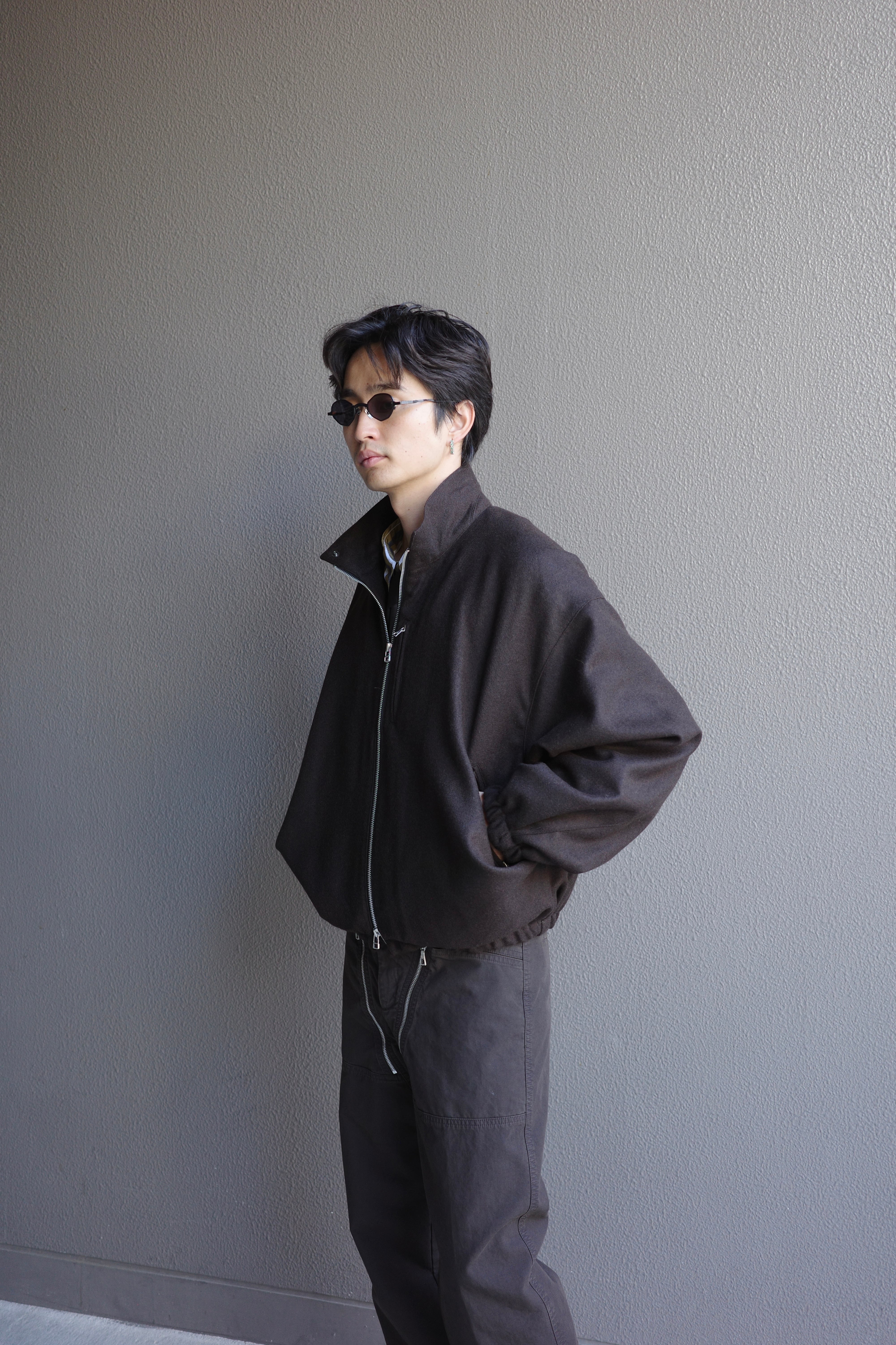 BIBLIOTHERK【DRAPED BLOUSON -Brown-】 | lloomm
