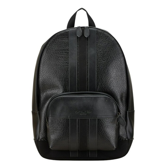 コーチ ロゴ リュック バックパック F68996 ブラック レザー レディース COACH 【中古】