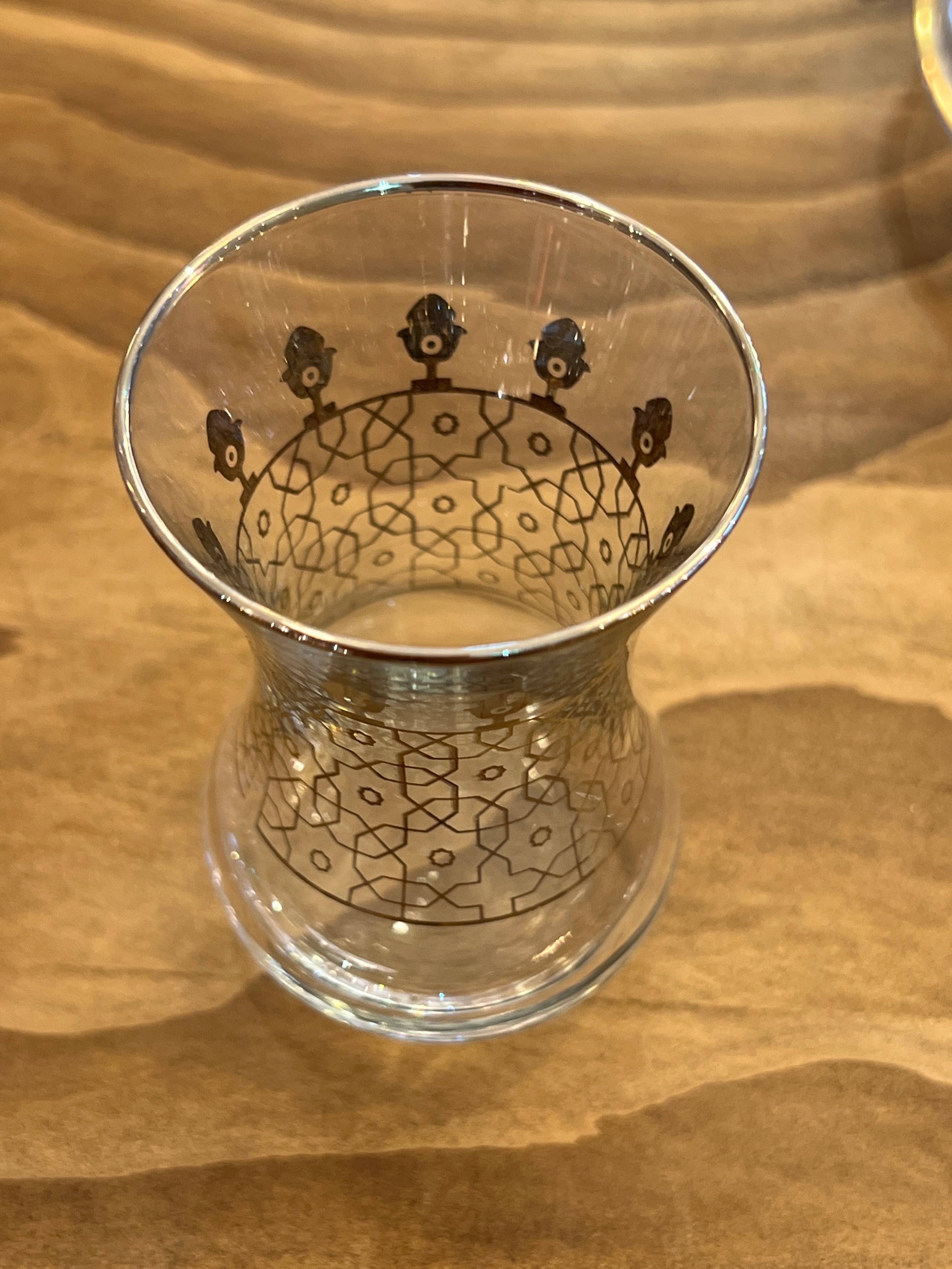 トルコ チャイグラスセット(シルバー 花柄) | トルコ製