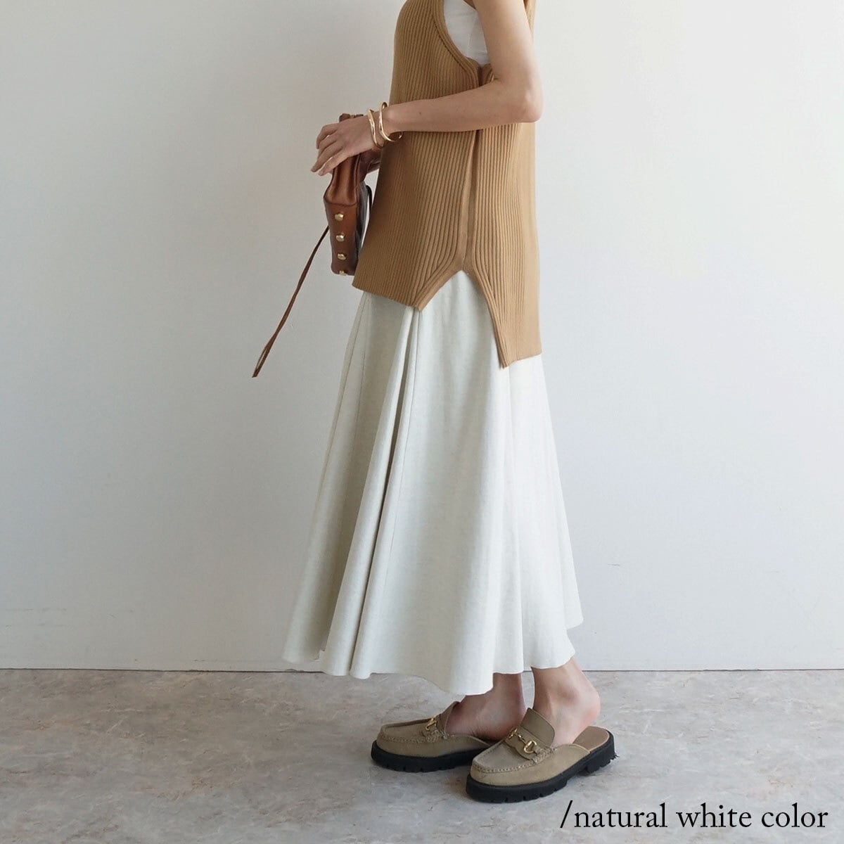 madameh リネン混サファリスカート 38 リネン混ナチュラルマチスカート | FASHFREN/ファッシュフレン