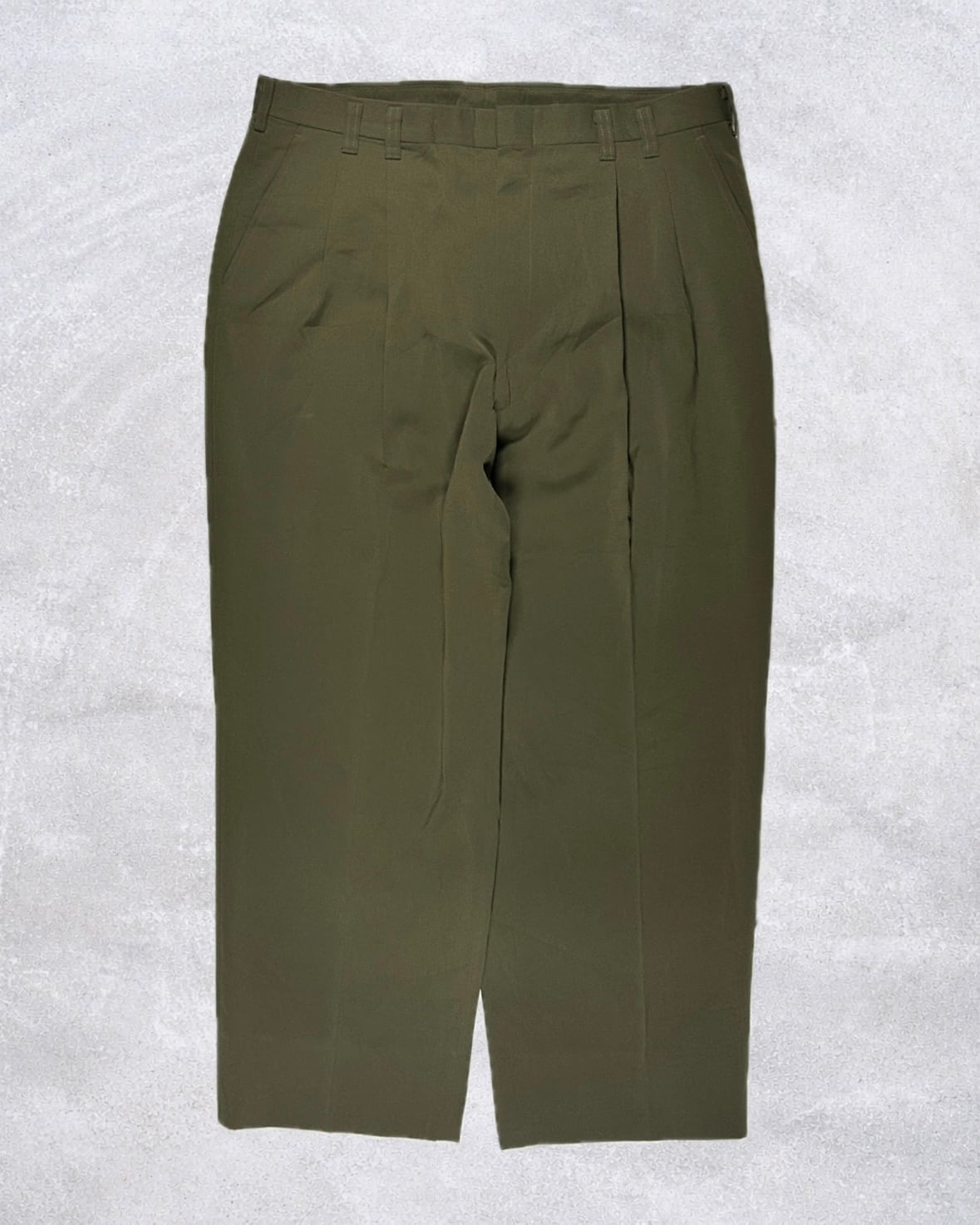BALENCIAGA Olive Luxe Drape Wide Trousers | Jurell