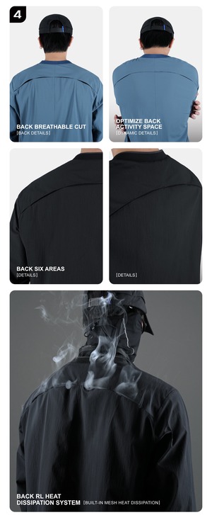 REINDEE LUSION 26AW QUICK-DRY ZIPPER POCKET LONG SLEEVES T-SHIRT