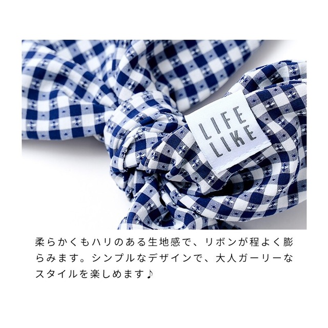 犬用ヘアバンド　ギンガムチェックヘアバンド