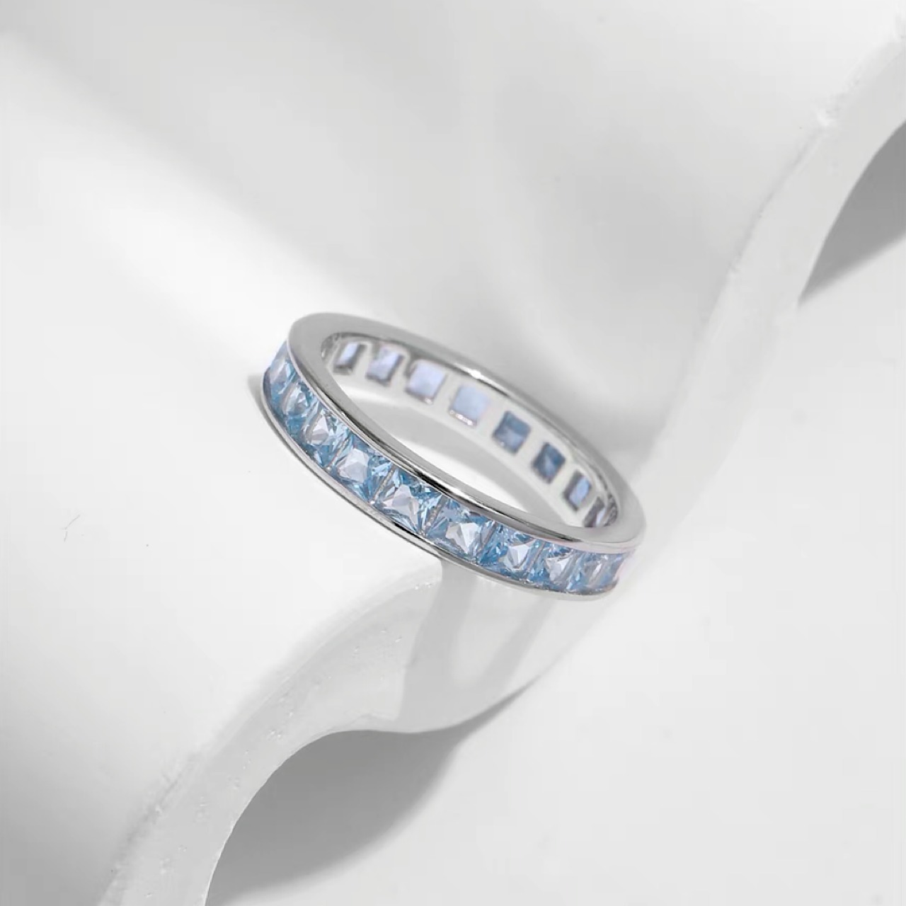 指輪 おしゃれ ブルー キラキラ シルバー リング[101] - 4