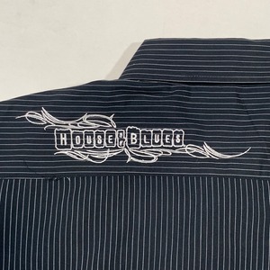 8826  HOUSE OF BLUES 半袖シャツ  ロック 刺繍ロゴ  XL