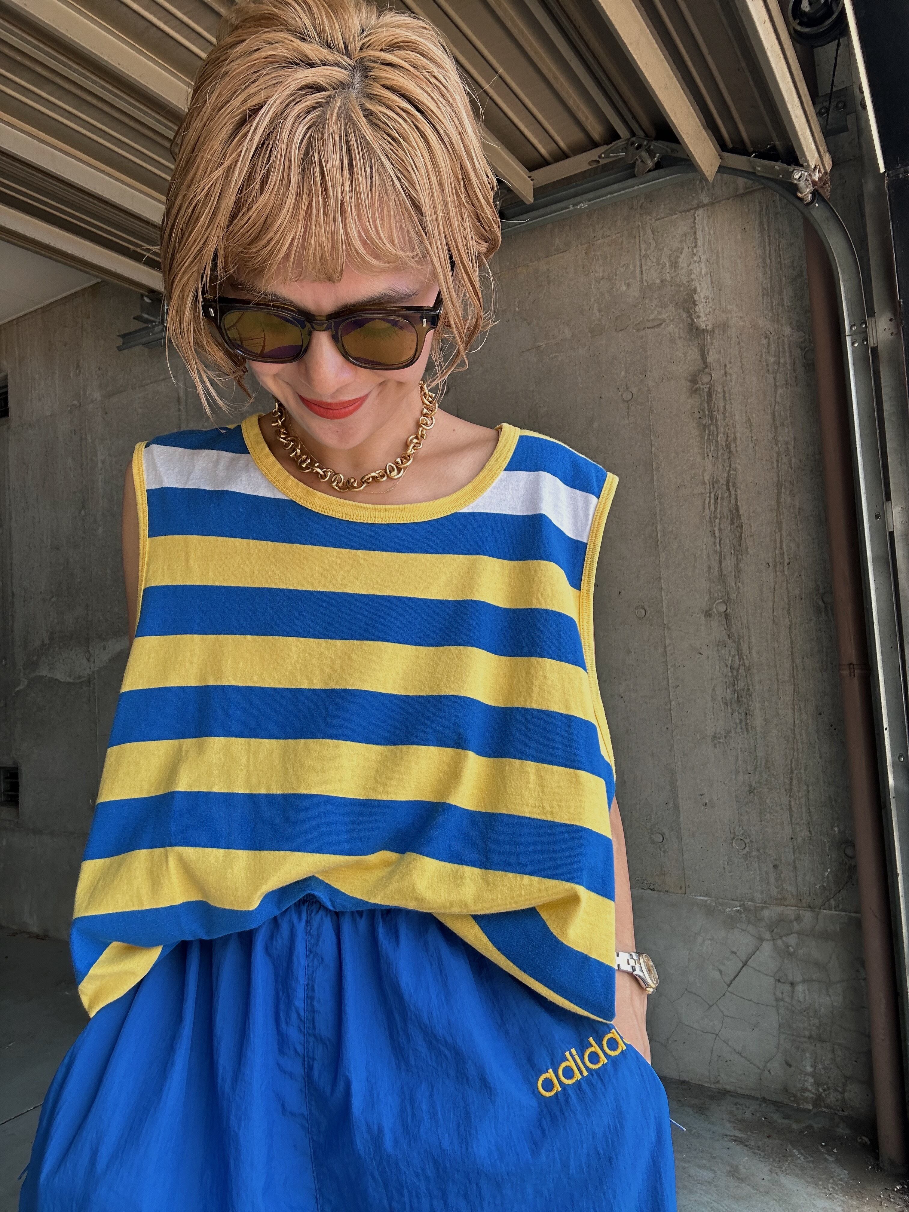 (CS1754)STUSSY border tank top