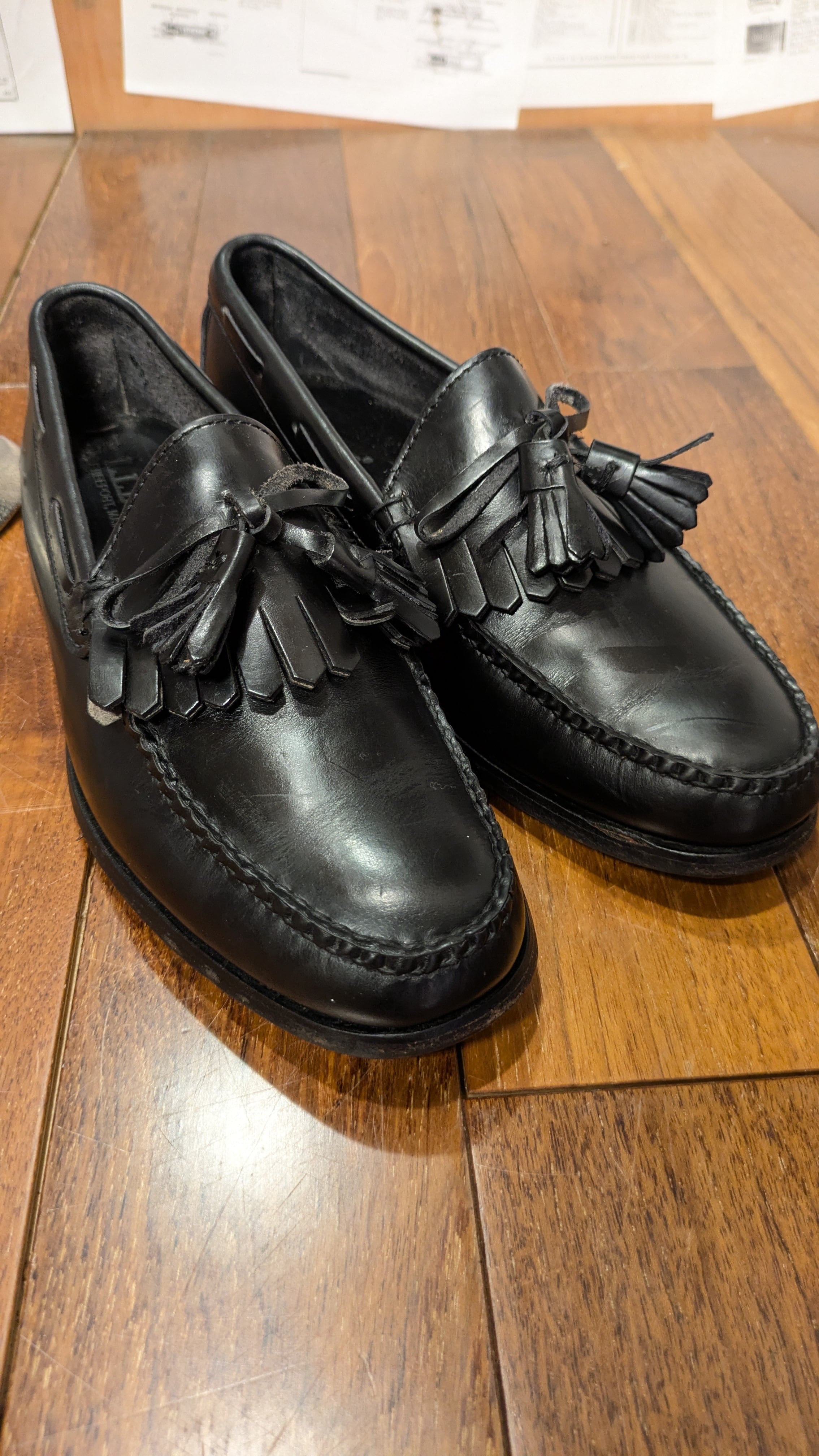 Vintage LLBEAN Quilt Tassel LOAFER LeatherShoes USA ビンテージ