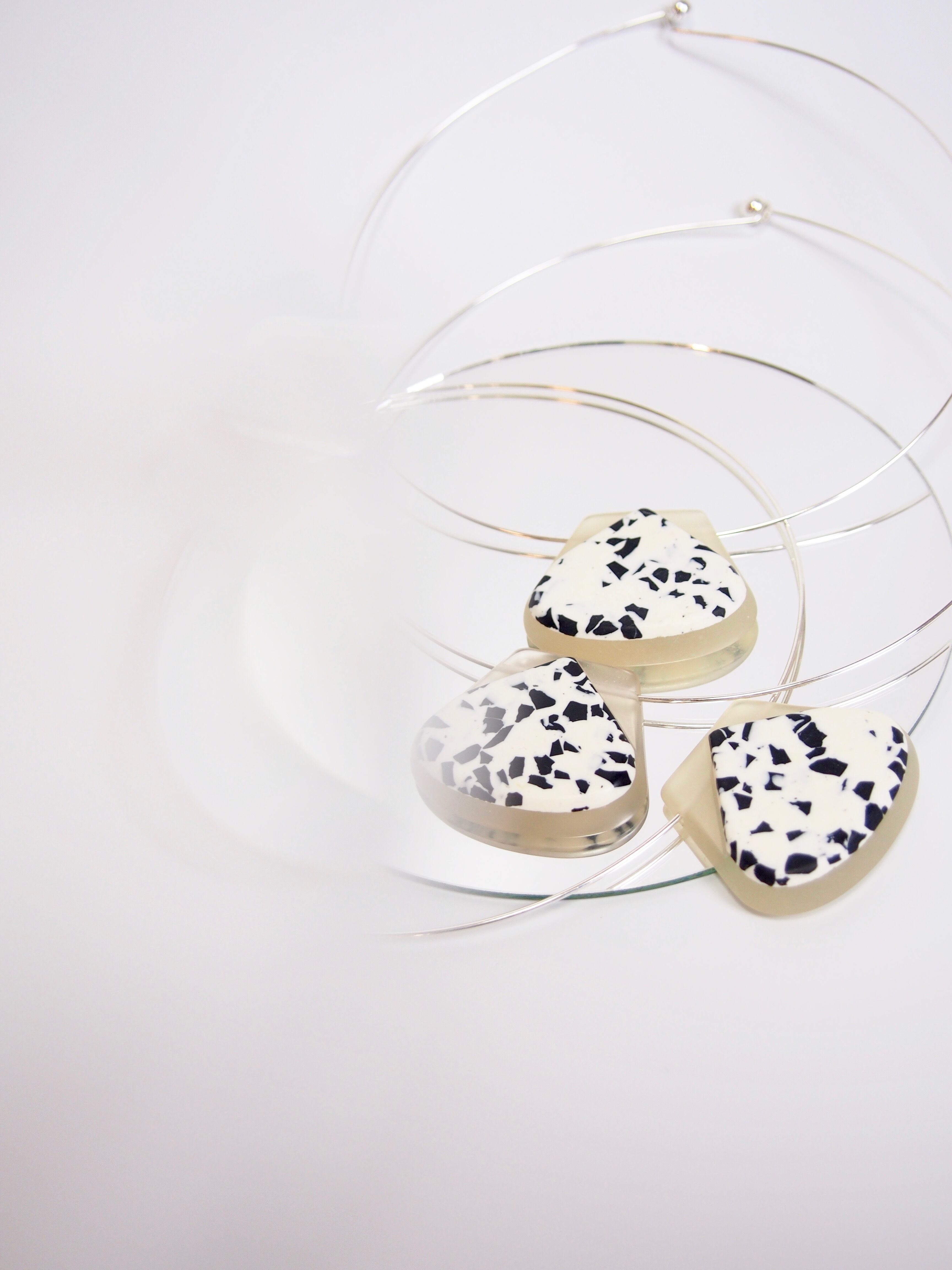 " french acryl wire choker " (silver925)【 nostalgia 】