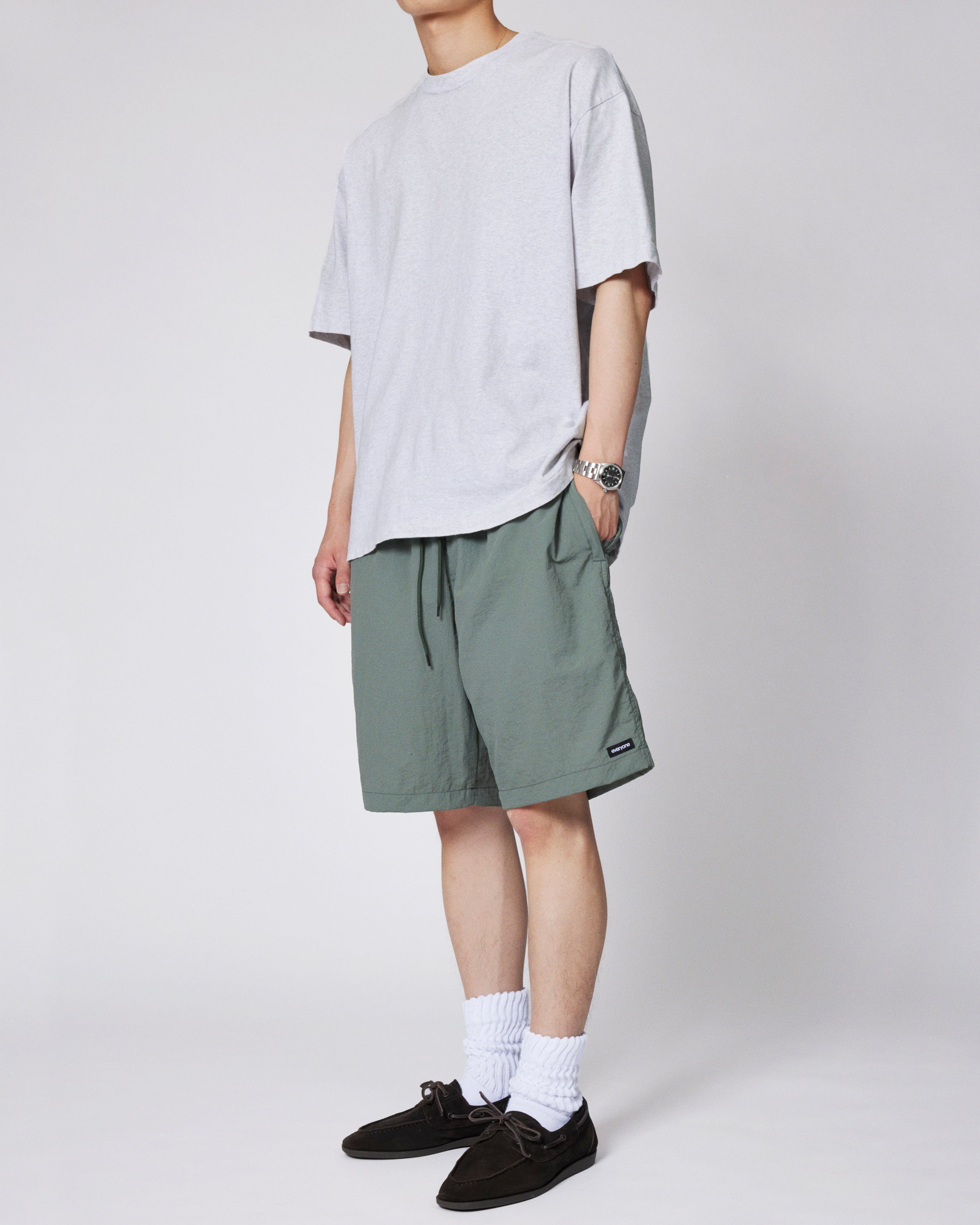 投売り！ennoy COTTON EASY SHORTS グレイッシュ・オリーブ everyone nylon easy shorts (KHAKI) | everyone