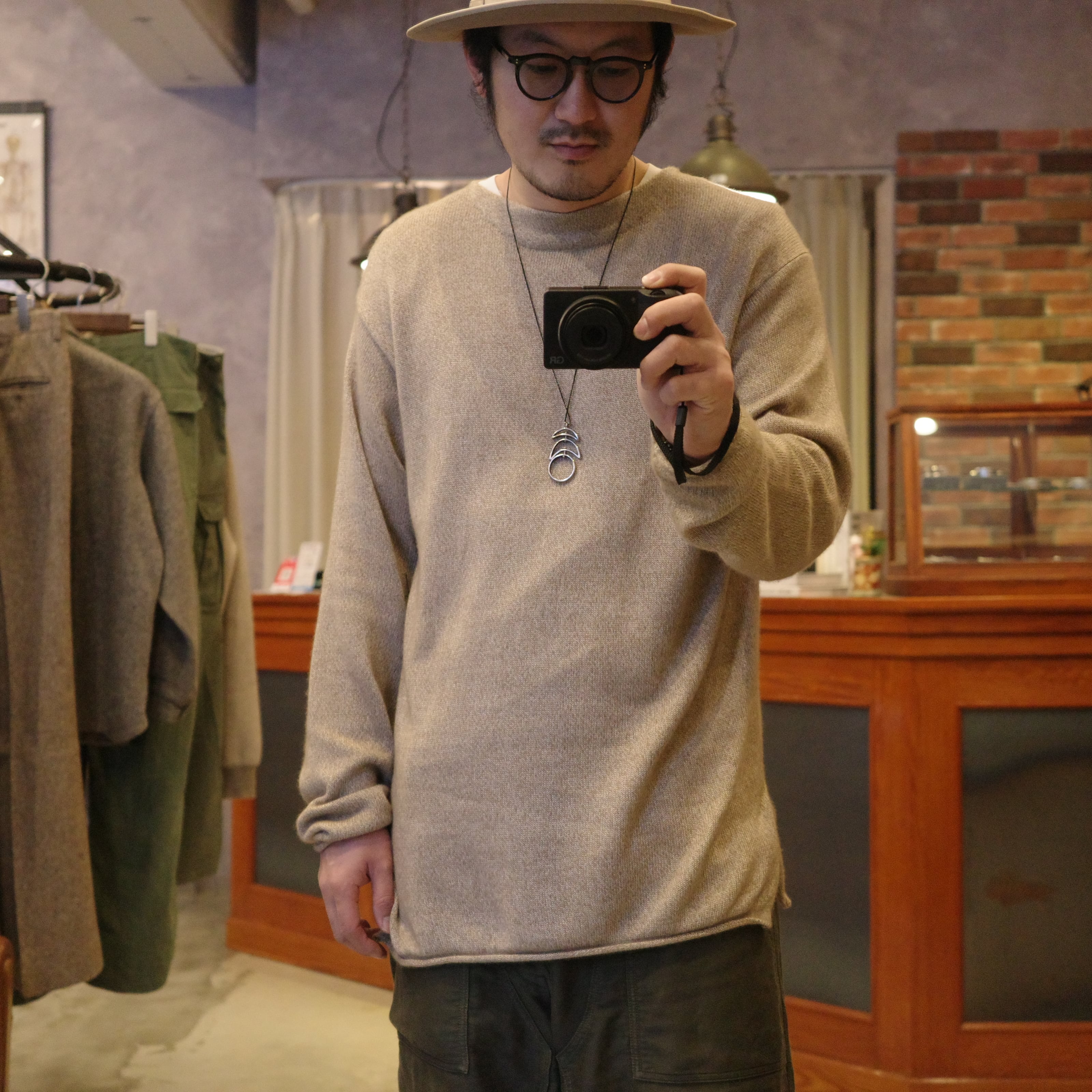 MAATEE&SONS WASHABLE SILK BOAT P/O NAVY - Tシャツ/カットソー(七分