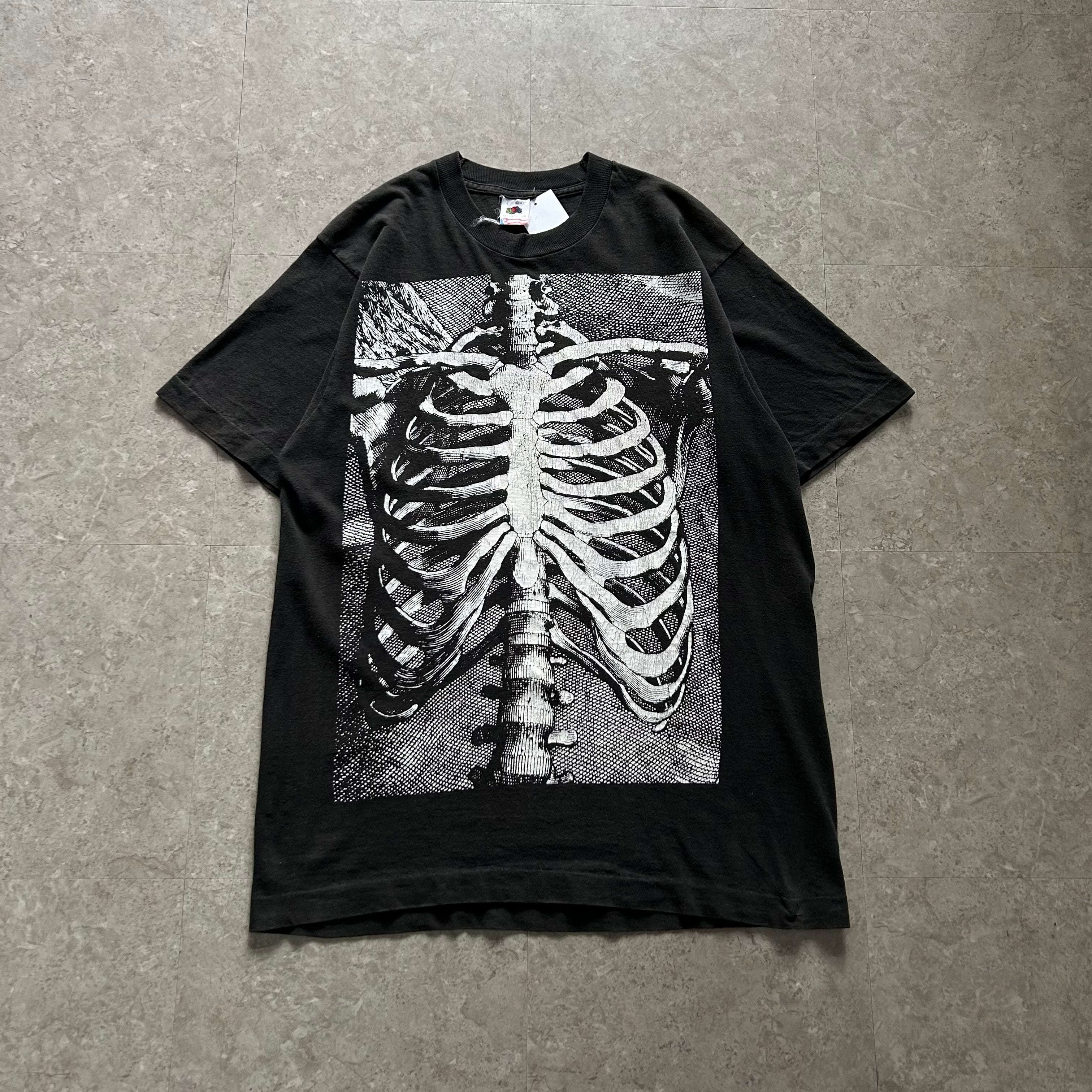 90s skeleton print T-shirt【仙台店】