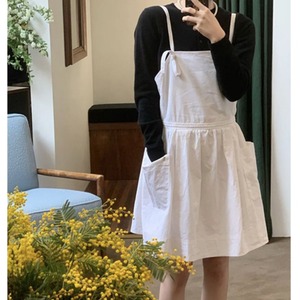 Apron Style Gathered Jumper Skirt W00164