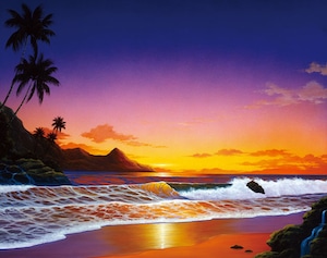 キモ作「ハワイを包む光」ジクレ（ミックスメディア）