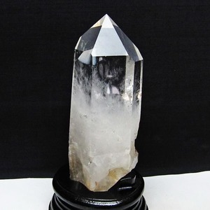 水晶 六角柱 水晶 ポイント 台座付属 置物 原石 一点物 152-4577