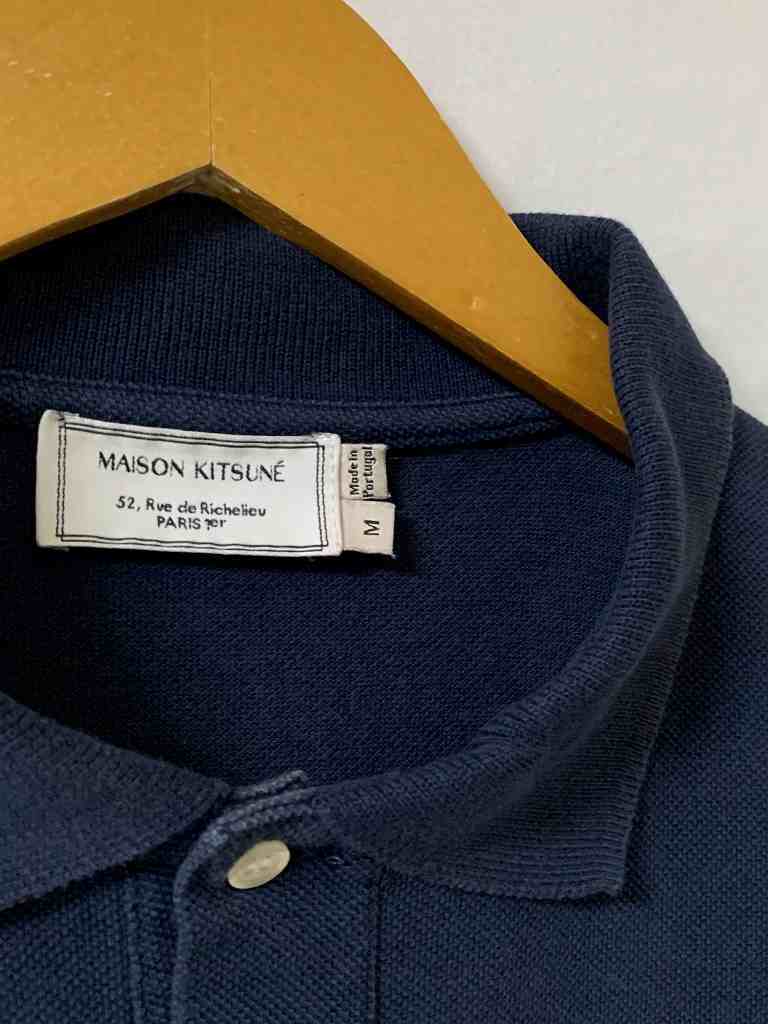 Embroidery Design Short Sleeve Polo Shirt "MAISON KITSUNÉ"