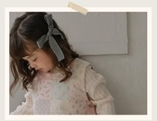 韓国子供服 / 26winter / puella FLO / ステッチリボンヘアピン / キッズ / 冬服 *FREE*
