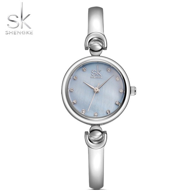 Sk新しいシンプル女性ブレスレット腕時計ライト贅沢な女の子ファッションジュネーブクォーツ時計女性の高級腕時計2017