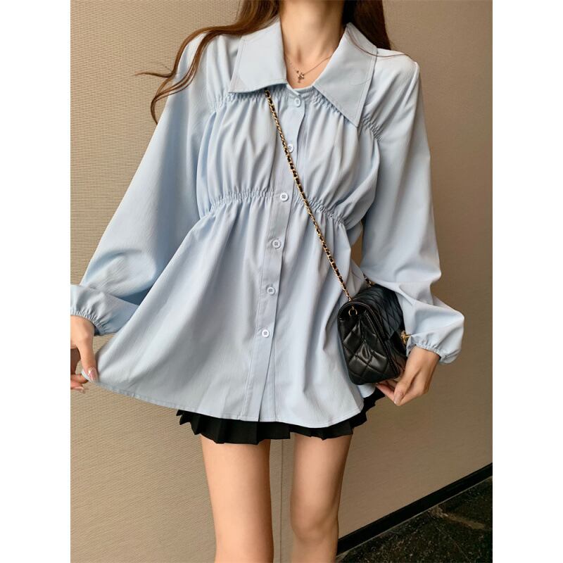 細見え長袖フリルブラウス | udresser